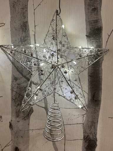 [P0002617] Christbaumspitze silber beleuchtbar 15 LED