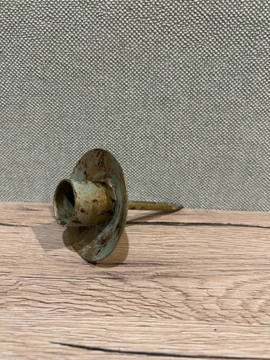 [P0002839] Kerzenteller auf Stab grün-antik