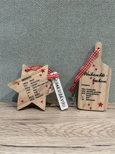 Holz Hänger Weihnachtsbäckerei mit Rezepten