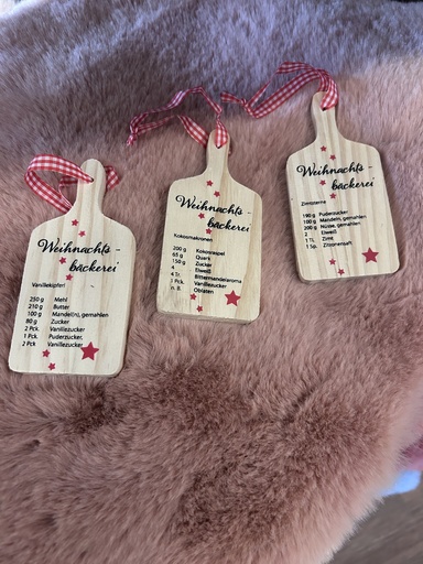 Holzhänger Weihnachtsbäckerei mit Rezepten