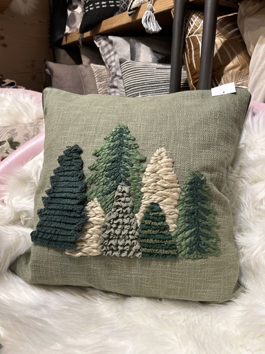 [P0002907] Kissenbezug Tannenbäume naturgrün