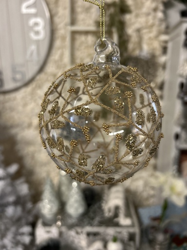 [P0002978] Weihnachtskugel transparent/gold