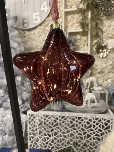 [P0003013] Stern beleuchtet 15 LED "beere"