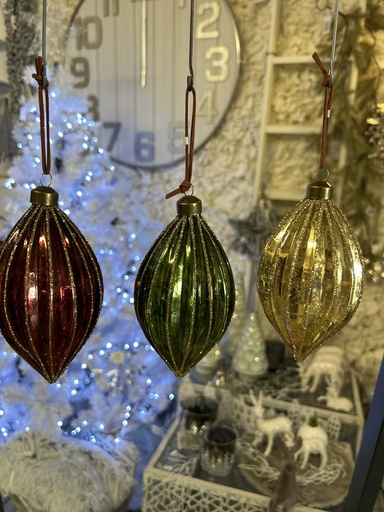 Weihnachtskugel Tropfen Glas Antik