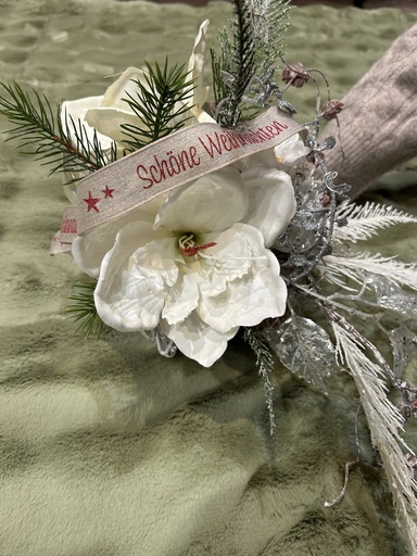 [P0003080] Weihnachtsstrauß Amaryllis weiß mit mit Stern