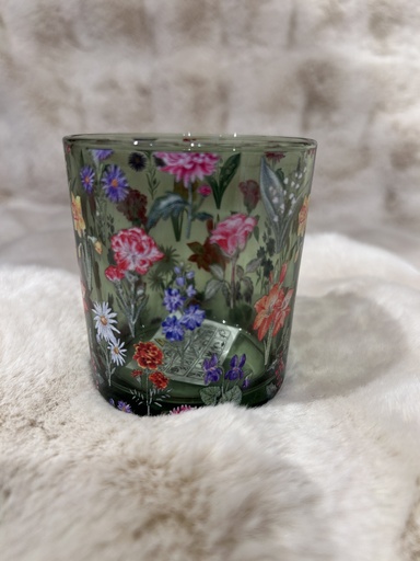 [P0003327] Windlicht mit Blumenmotiv 8cm