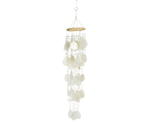 [P0003349] Windspiel Muschel weiß 75cm