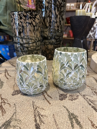 Glas Teelichthalter Mosaik