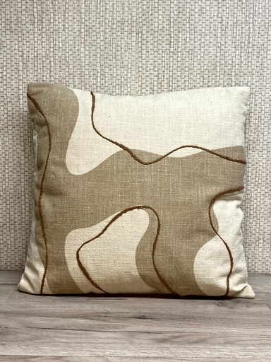 [P0000429] Kissen mit Füllung 45x45cm, braun-natur