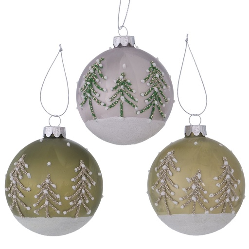[P0000654] Weihnachtskugel Tannenbäume