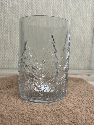 [P0000658] Windlicht Tannenbaummotiv transparent 22cm