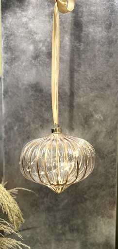 [P0000693] Glastropfen LED weiß/gold