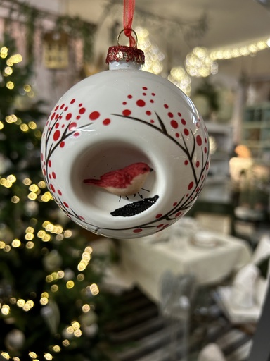 [P0000944] Weihnachtskugel Rotkehlchen